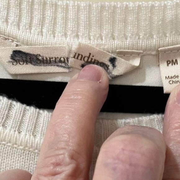 SOFT SURROUNDINGS Sirena Wool Alpaca Sweater Pullover Cream Women’s MP - Picture 4 of 5